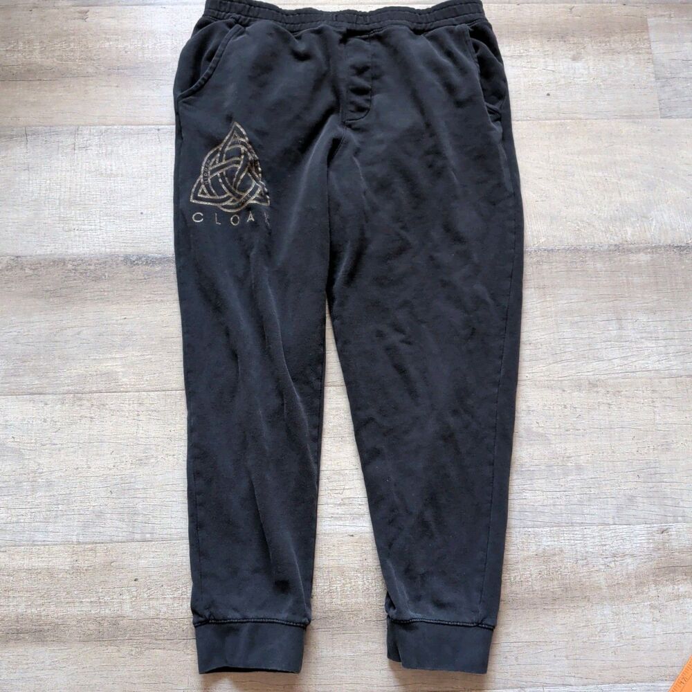 ​Cloak Jogger Sweatpants Mens Size L Black Logo No Draw String